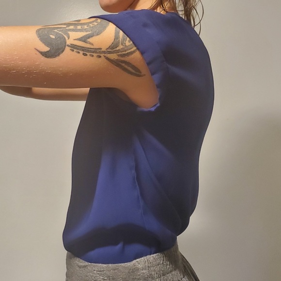 Silk navy blue shirt - Picture 2 of 6